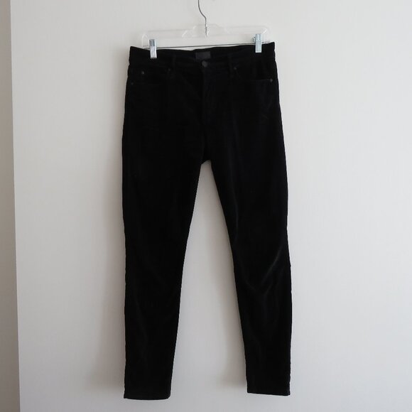 MOTHER The Charmer in My Life As A Snow Bunny Black Velvet Pants - Size 31 - Picture 2 of 13